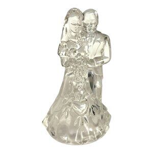 Vintage Clear Glass Bride and Groom Figurine – Wedding Keepsake